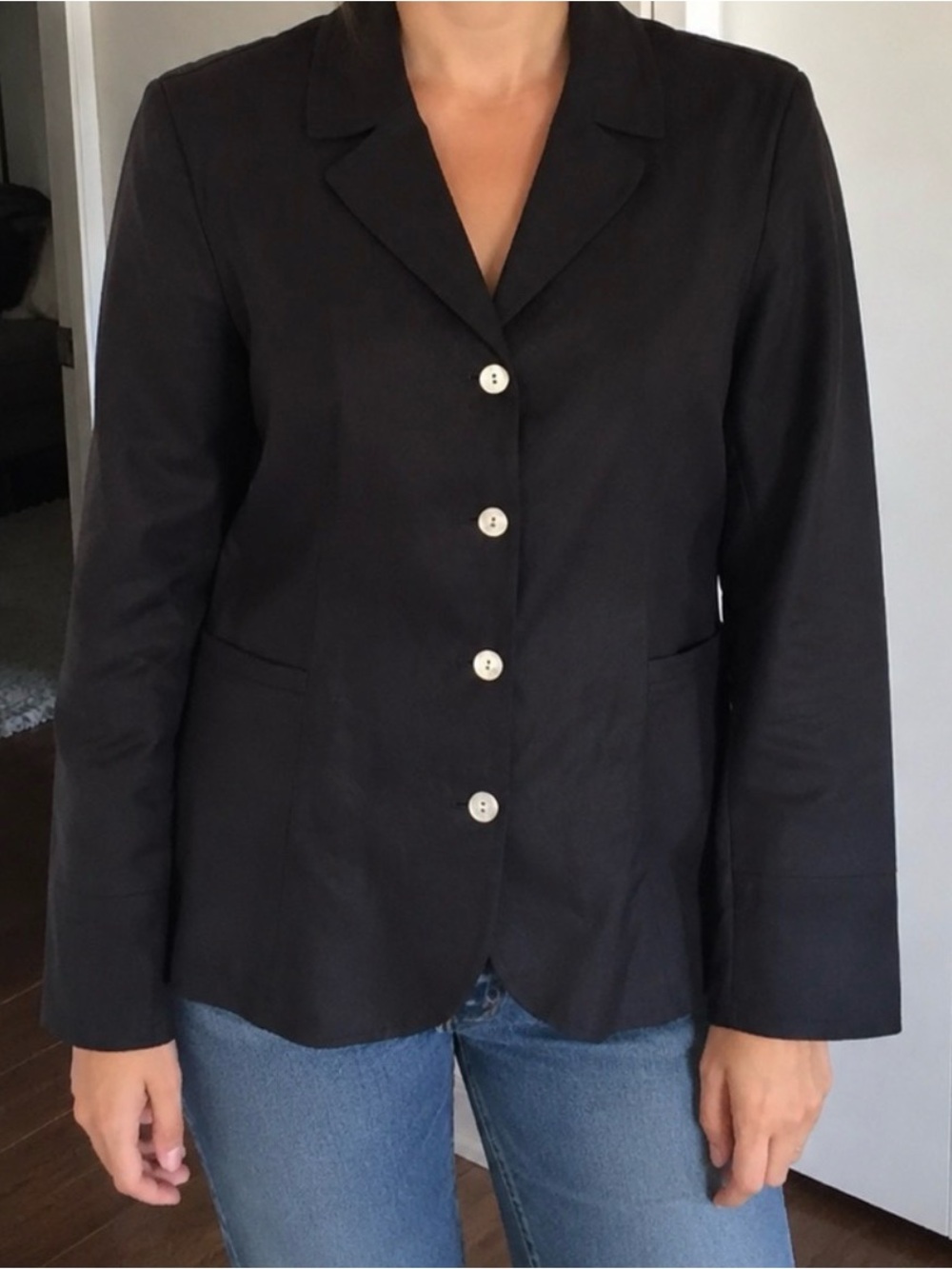 J. Jill STRETCH Black Notch-Lapel Blazer